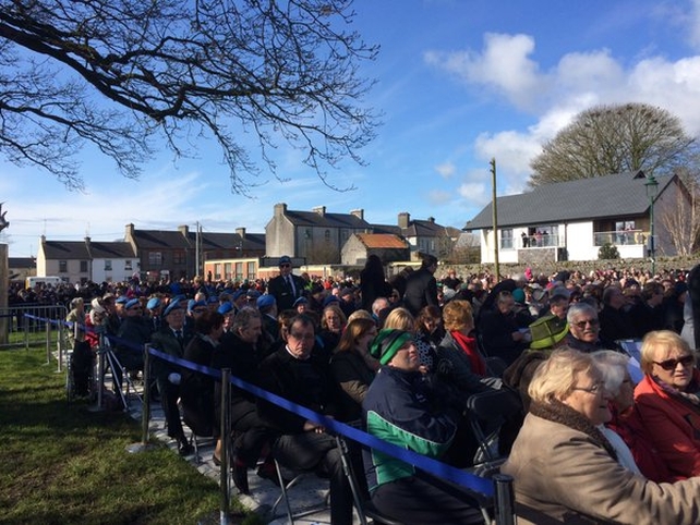Thousands gather for a wreath laying ceremony in Athenry, Galway