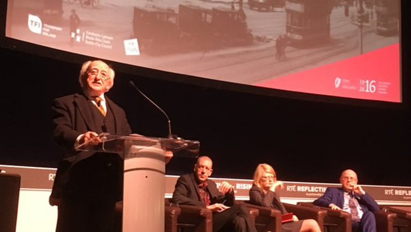 President Michael D Higgins speaking at the Mansion House in Dublin today (Pic: Áras an Uachtaráin)
