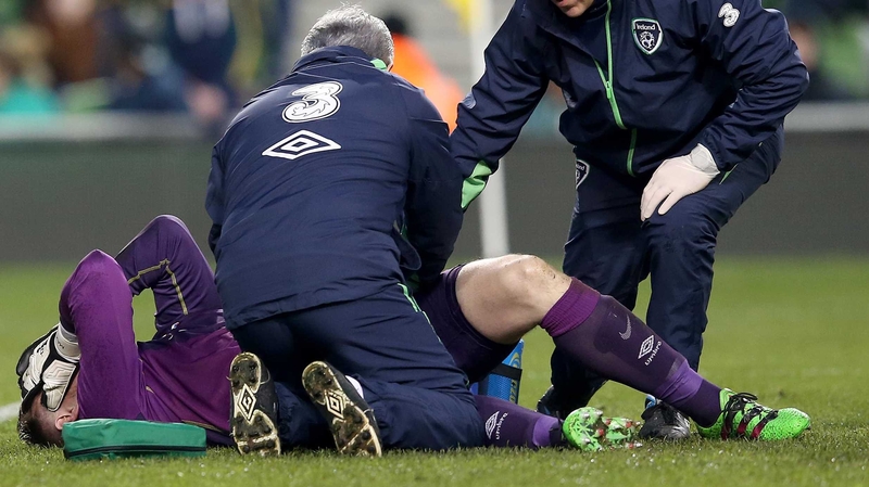 Rob Elliot in distress after his injury