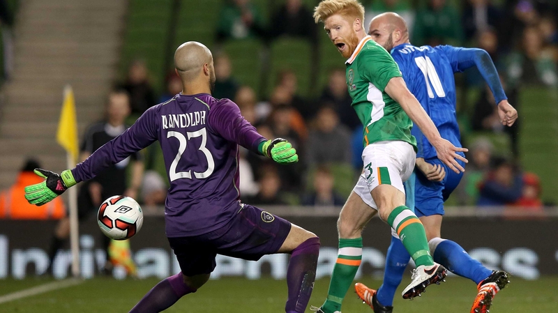Paul McShane sees the ball beat Darren Randolph for Slovakia's second goal