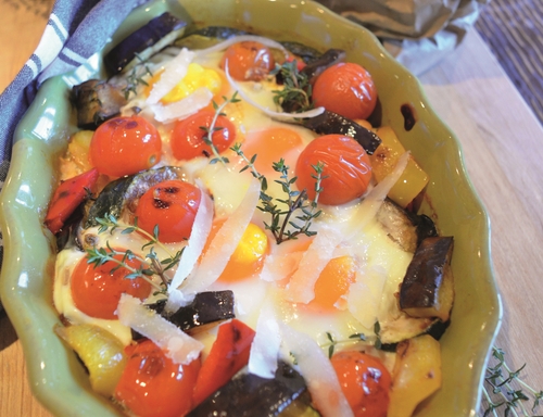 Catherine Fulvio's Aubergine & Ricotta Baked Eggs