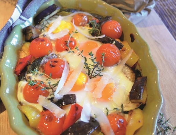 Catherine Fulvio's Aubergine & Ricotta Baked Eggs