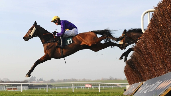 Robbie McNamara on Spring Heeled on their way to victory in the Challenge Cup Handicap Chase at Cheltenham in 2014