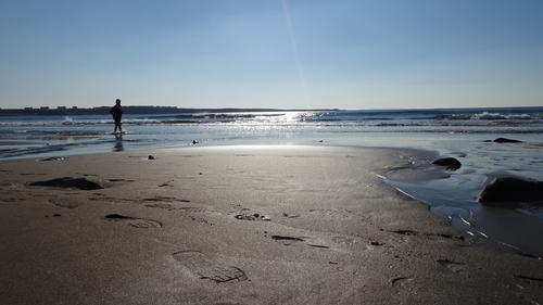Shoe prints in the sand at Spanish Point beach (Pic: Paul Sheridan)