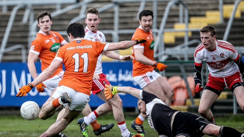 Miceal McKenna fires home Armagh's goal