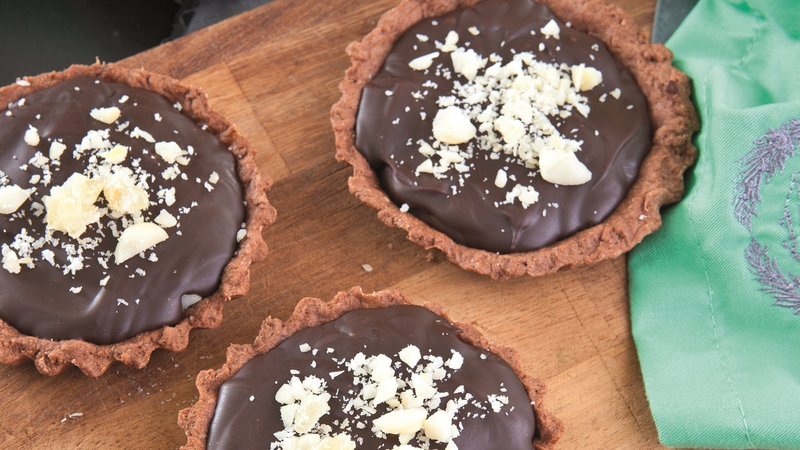 Catherine Fulvio's Macadamia Ginger Chocolate Tartlets