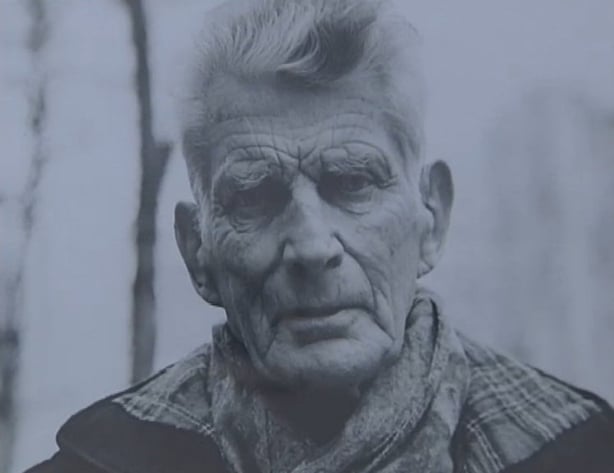 Black and white photo of Samuel Beckett