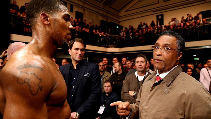 Michael Watson pictured with British heavyweight champion Anthony Joshua