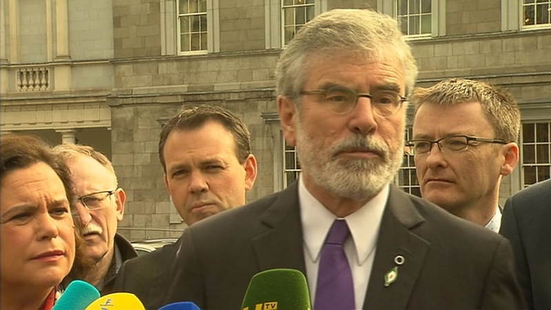 Gerry Adams said SF does not want a government led by Enda Kenny or Micheál Martin