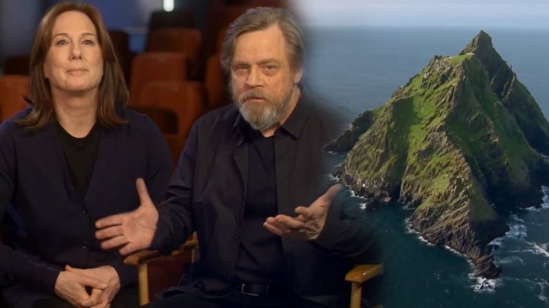 Kathleen Kennedy, Mark Hamill and Sceilg Mhichíl - The stars of the new video