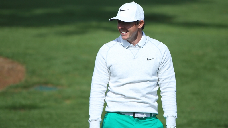 Rory McIlroy looked very relaxed on the Masters range on Wednesday