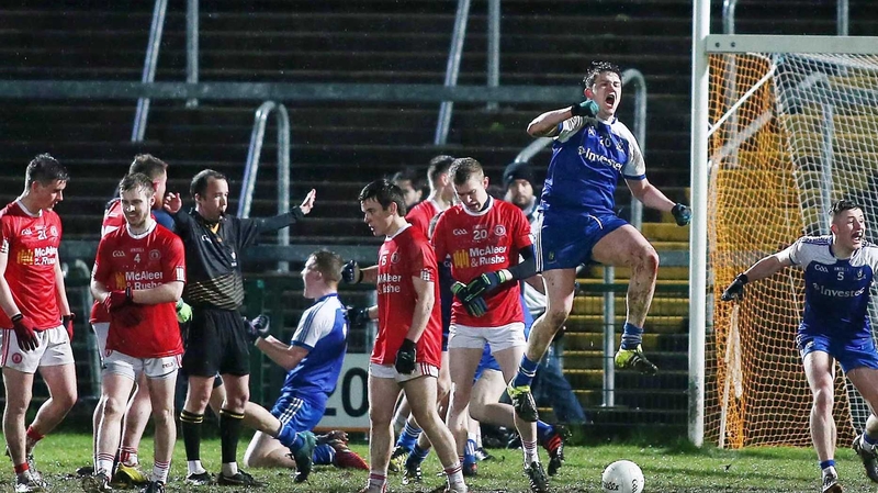 Monaghan U-21 players celebrate at the final whistle