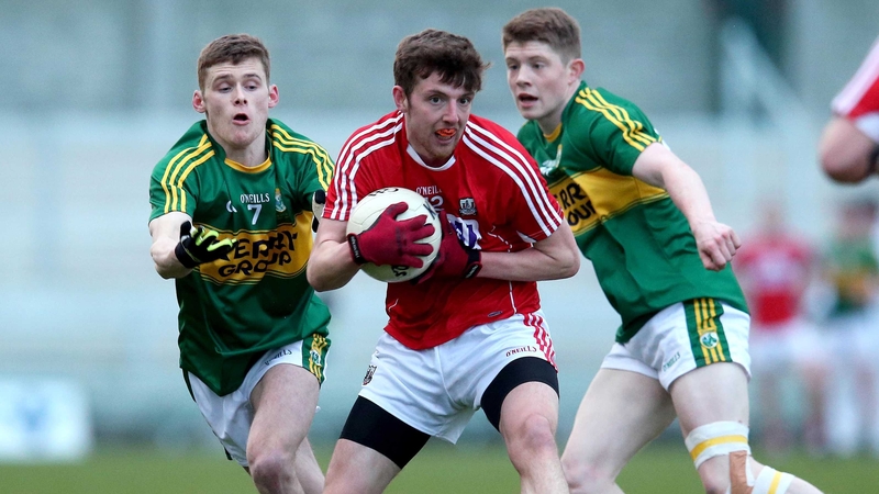 Ryan Harkin of Cork is determined under pressure