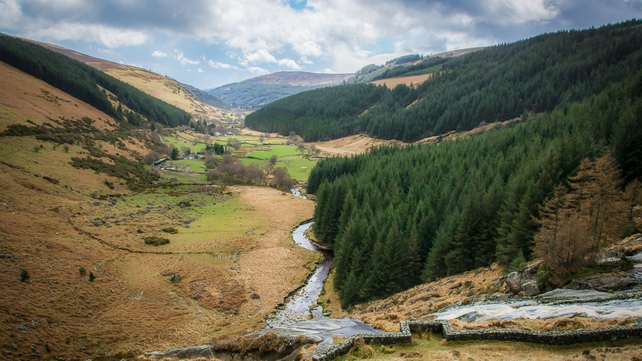 View from the top of the Glenmacnass Waterfall, Co Wicklow (pic: Larry Morgan)