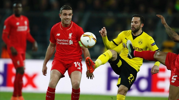 Jordan Henderson in action against Borussia Dortmund