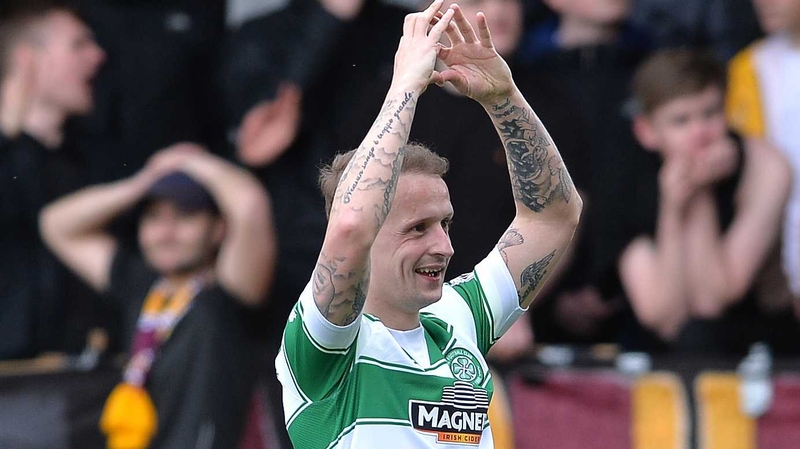 Leigh Griffiths celebrates at Fir Park