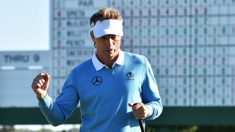 Bernhard Langer is just two shots off the lead at Augusta