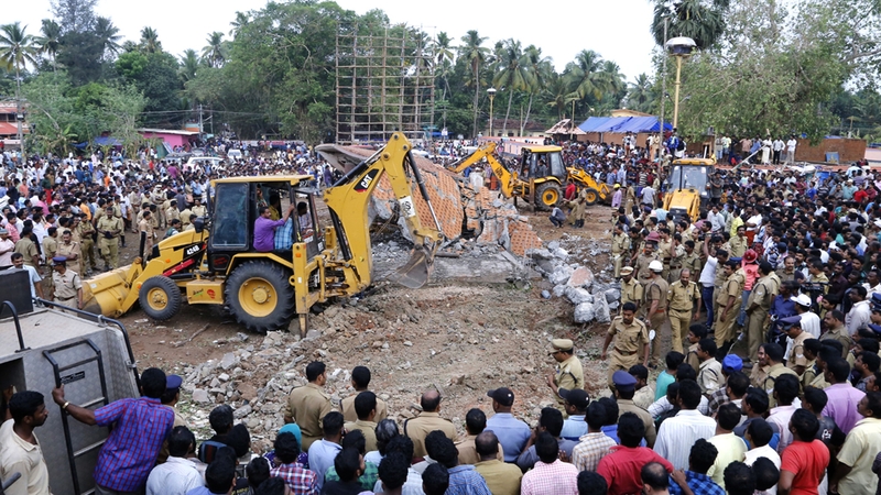 Buildings collapsed following the blaze