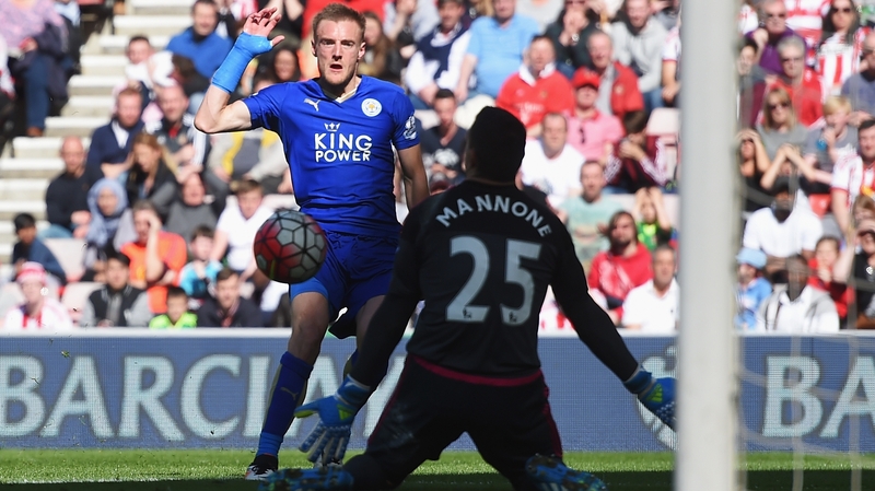 Jamie Vardy opens the scoring at the Stadium of Light