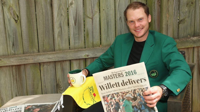 Danny Willett surveys the papers after his Augusta triumph
