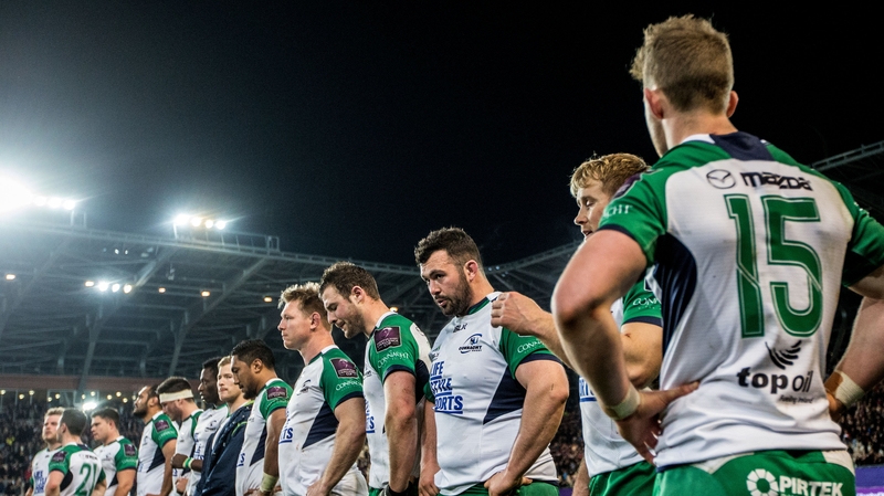Connacht players show their disappointment after losing to Grenoble