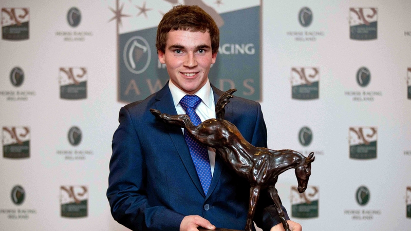 Jonathan Burke with the Outstanding Achievement Award at last year's Horse Racing Ireland awards