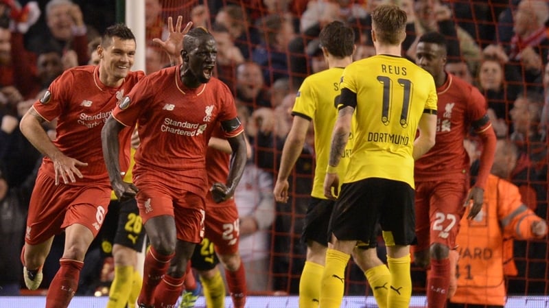 Mamadou Sakho celebrates his goal