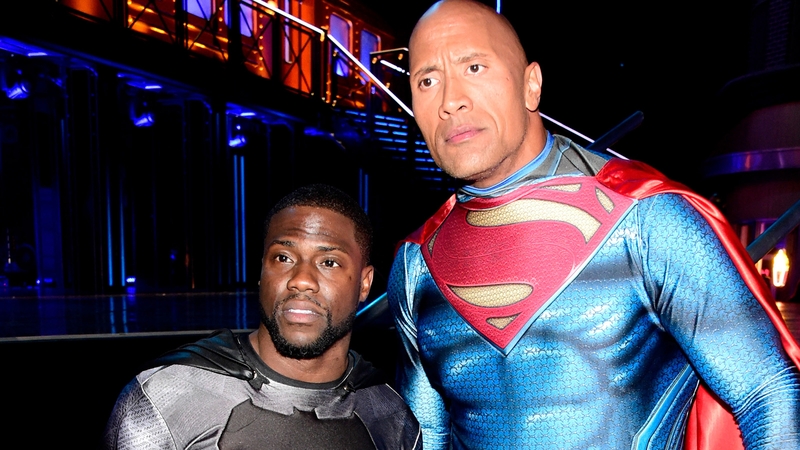 Kevin Hart and Dwayne Johnson at this year's MTV Movie Awards