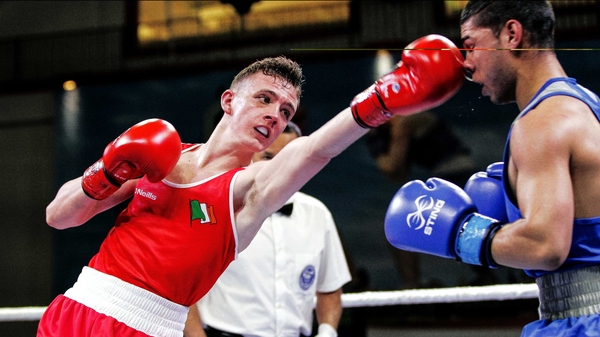Brendan Irvine in action against Daniel Asenov