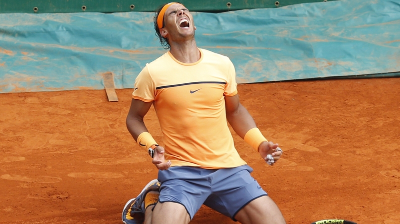 Rafael Nadal screams with delight