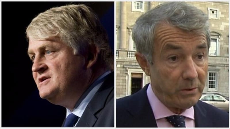 Michael Lowry (right) was minister for communications when a mobile phone licence was awarded to a consortium owned by Denis O'Brien (left)