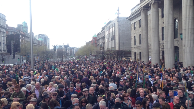 Large crowds gathered outside the GPO from early morning