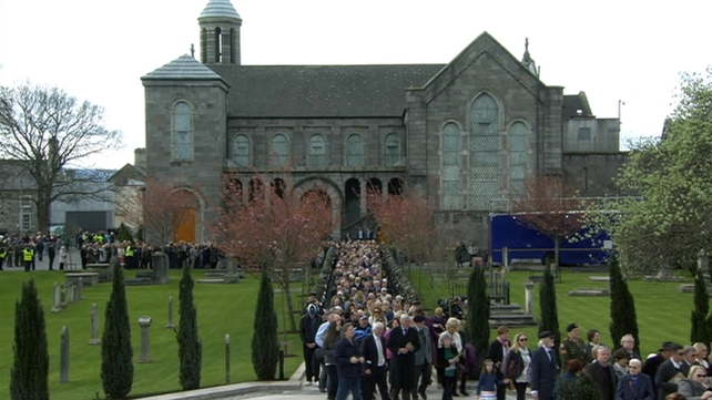 A procession from the church to the burial place of 14 of the executed leaders