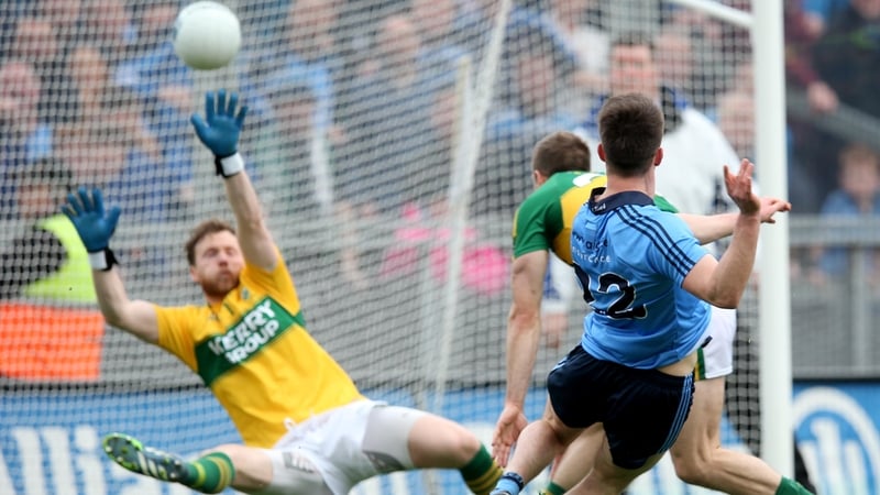 Eric Lowndes scores Dublin's second goal against Kerry