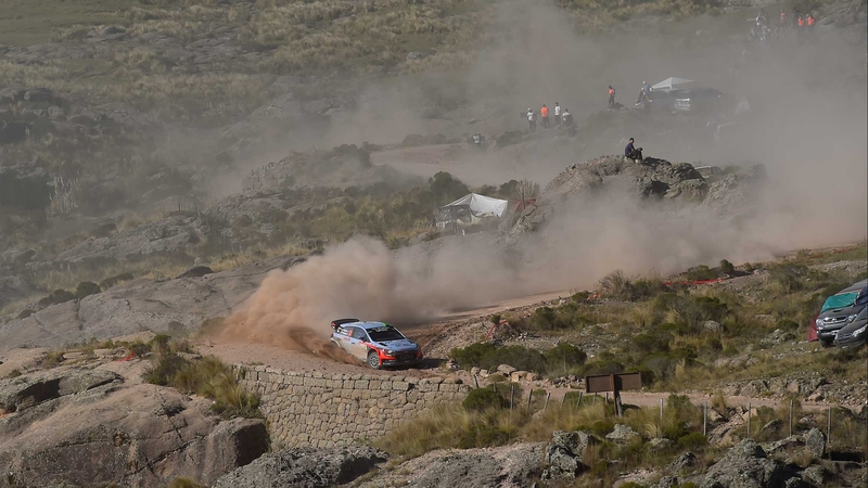Hayden Paddon's Hyundai in Villa Carlos Paz
