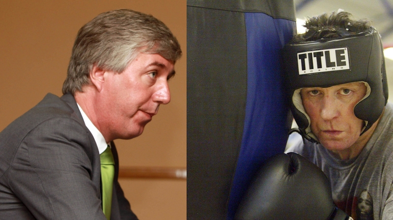 Roddy Collins (R) wants John Delaney to lace up some gloves in aid of Waterford United
