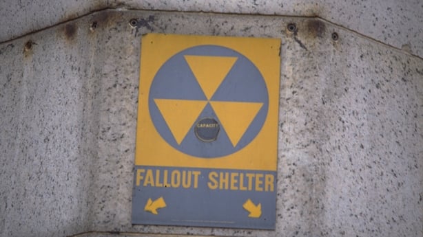 A fallout shelter sign