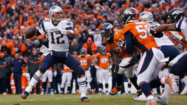 Tom Brady in action for the Patriots against the Denver Broncos