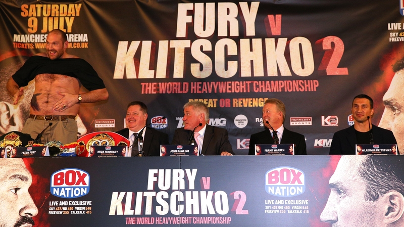 The two fighters get together to promote their rematch before it was called off for the first time