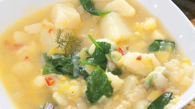 Catherine Fulvio's Leek, Chilli & Spinach Soup