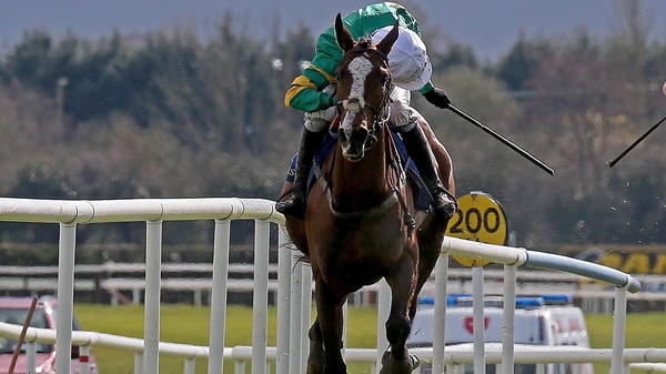 Jer's Girl with Barry Geraghty up take the Champion Novice Hurdle at Punchestown
