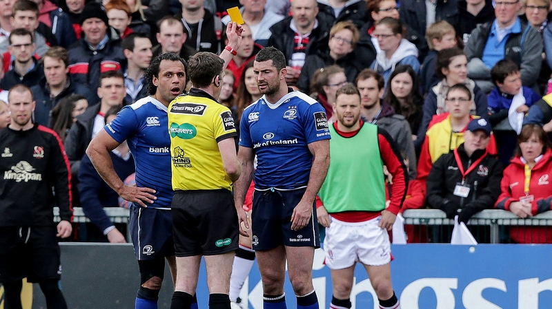 Rob Kearney is sin-binned during the defeat to Ulster