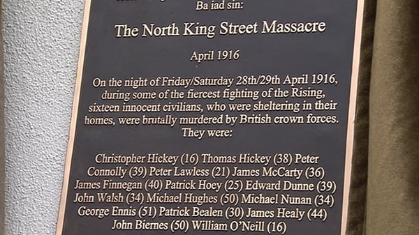 Plaque unveiled at Easter Rising site where 16 people were killed