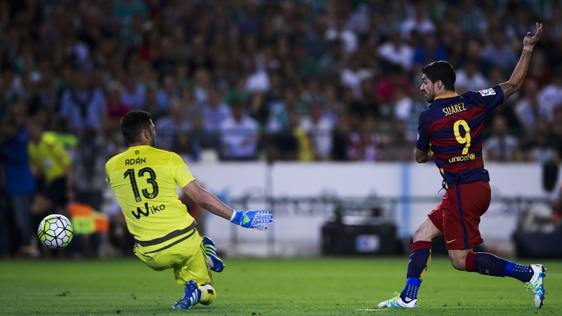 Luis Suarez was on the mark for Barca