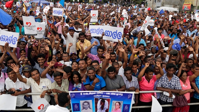 Thousands of protesters throng the streets in Colombo, Sri Lanka, for the May Day rally