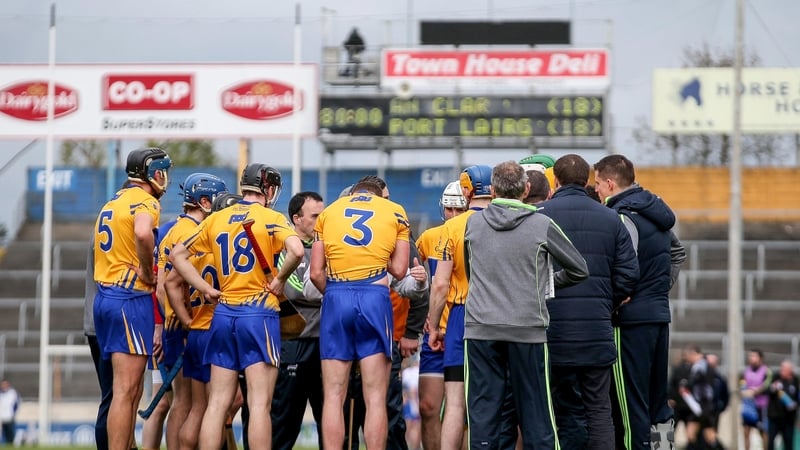 Somewhere in that huddle - Davy Fitzgerald is urging his troops