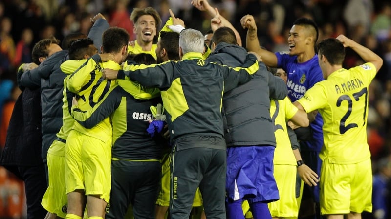 Villarreal celebrate making the Champions League