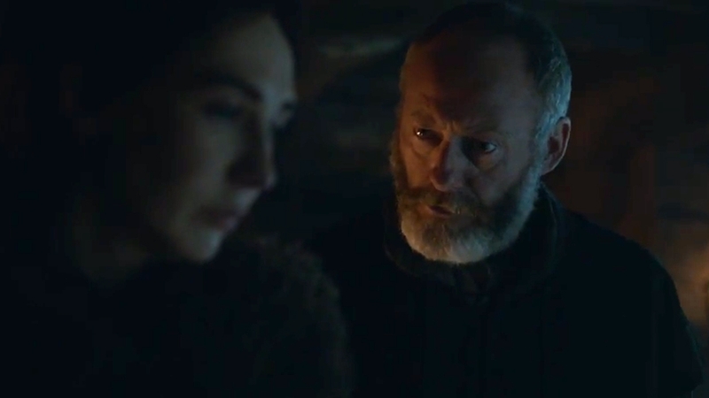 Davos and Melisandre right before the magic happens!