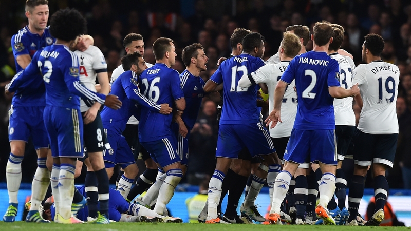 The feisty encounter produced 12 yellow cards as well as two mass brawls