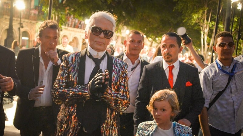 Karl Lagerfeld in Cuba to unveil his latest collection.